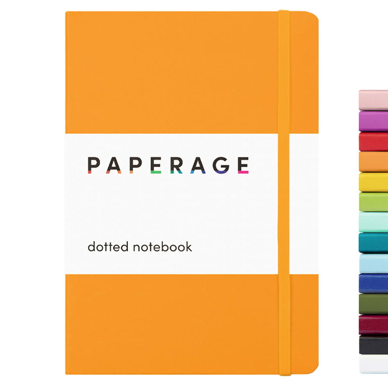 PAPERAGE Dotted Journal Notebook, (Marigold), 160 Pages, Hardcover, 5.7” x  8” 