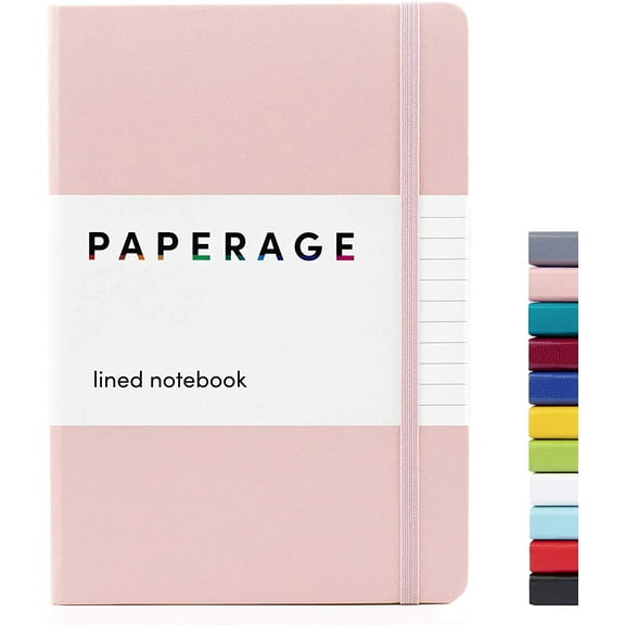 PAPERAGE Lined Journal Notebook, Hard Cover, Medium 5.7 x 8 Inches