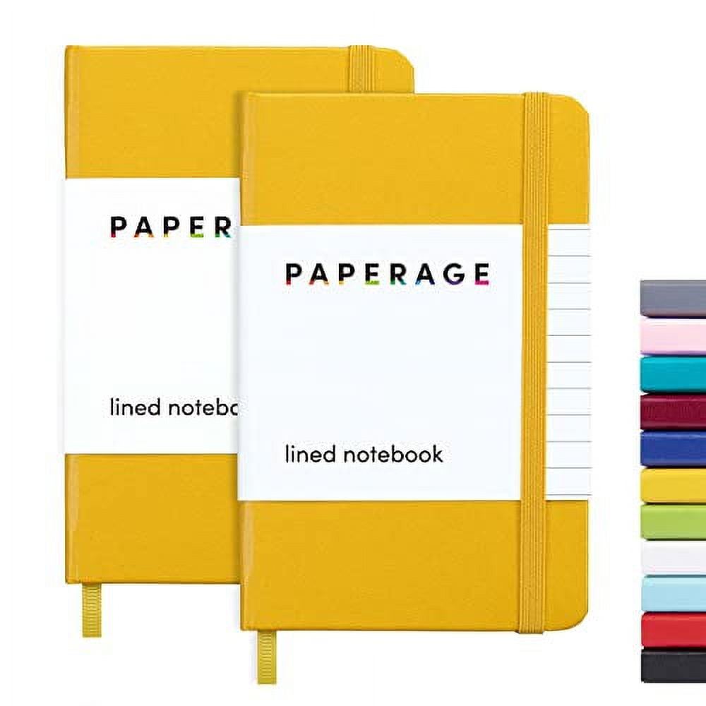 Paperage 80494 PAPERAGE Lined Journal Notebook, (Light Grey), 160 Pages,  Medium 5.7 inches x 8 inches - 100 gsm Thick Paper, Hardcover
