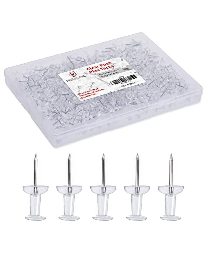PAPERPAL 280 Clear Push .. Pins for Cork Board, .. Clear Thumb Tacks for .. Wall Hangings