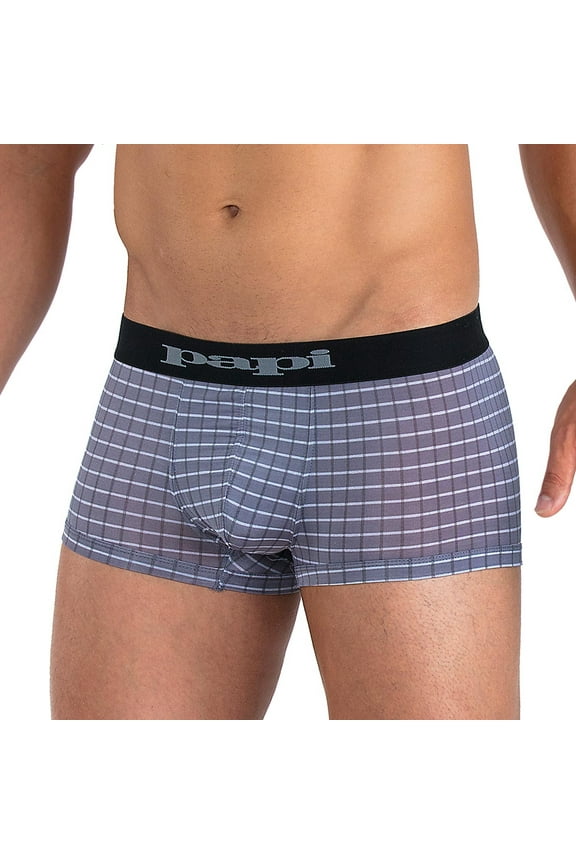 BRAZILIAN TRUNK MEN'S - 580 PATTERN GREY - SMALL - UNDERWEAR MICROFLEX BOXER STRETCH