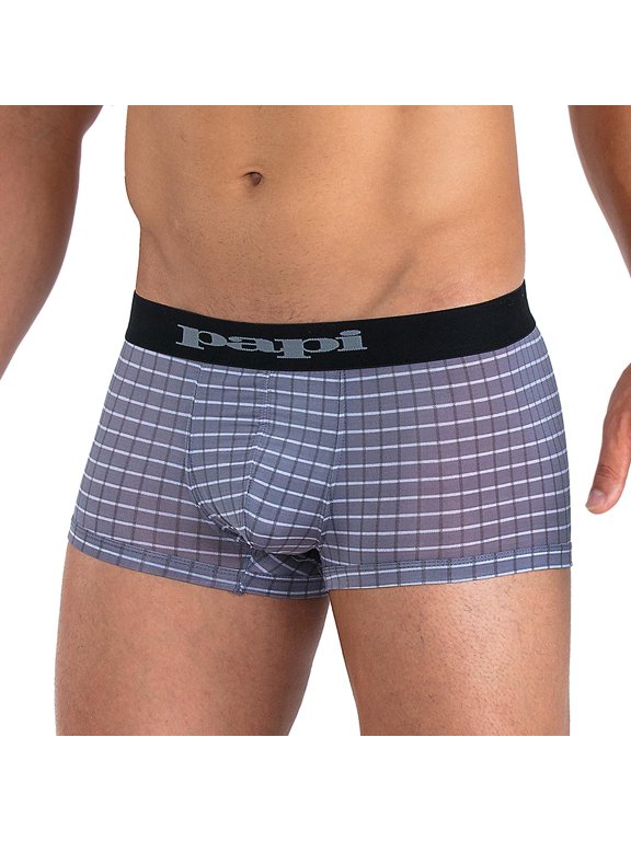 BRAZILIAN TRUNK MEN'S - 580 PATTERN GREY - SMALL - UNDERWEAR MICROFLEX BOXER STRETCH