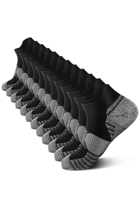 Compression Running Socks Women (6 Pairs), Ankle Athletic Socks Low Cut with Arch Support