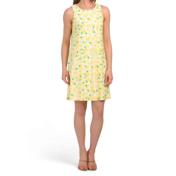 PAPPAGALLO Women's Gwen Live Gives You Lemons Swing Mini Dress-Yellow / M