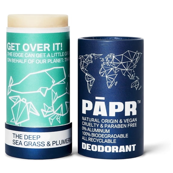 PAPR - Nature Powered, Clinically Proven, All Natural Deodorant in Zero Waste Paper Packaging (The Deep).
