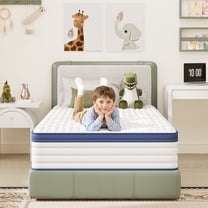 Twin Mattress, Paproos 12 inch Hybrid Gel Memory Foam Mattress in a Box, Wrapped Pocket Hybird Spring Mattress, Twin Size Mattress, Medium Firm, Edge Support, Pressure Relief, CertiPUR-US, Blue