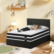 Twin Size Mattress, Paproos 12" Memory Foam Hybrid Mattress in a Box, Cool Individual Pocket Spring Twin Mattress with Breathable Knitted Cover, Edge Support, Medium Firm, CertiPUR-US, White/Black