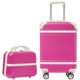 thumbnail image 1 of PAPROOS 2 Piece Luggage Sets, 20in Hardside Luggage with Cosmetic Case, Lightweight Suitcase with Spinner Wheels and TSA Lock, Carry on Vintage Suitcase, Pink, 1 of 8