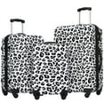 thumbnail image 1 of PAPROOS 3-Piece Luggage Set (20"/24"/28"), Hardshell Lightweight Suitcase with TSA-Lock and Spinner Wheels, Expandable Travel Luggage for School, Travel, White+Black Leopard, 1 of 9