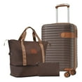 thumbnail image 1 of PAPROOS Luggage Sets, 3 Piece Carry on Luggage with Spinner Wheels and Bags, Lightweight Hardshell Suitcase Set with TAS Lock, ABS 20 inch Luggage for Travel, Brown, 1 of 9