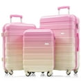 thumbnail image 1 of PAPROOS 3 PCS Luggage Set, Lightweight Carry on Hardside Suitcases Set, 20in 24in 28in Travel Luggage with Spinner Wheels and TSA Lock, Modern Hardshell Suitcases and Luggage, Pink, 1 of 6