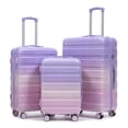 thumbnail image 1 of Paproos 3 Piece Luggage Set, Hardshell Carry on Luggage with Spinner Wheel, TSA Lock, Expandable Hardside Suitcase with Gradient Color, 20in 24in 28in Suitcase Set for Travel, Pink+Purple, 1 of 12