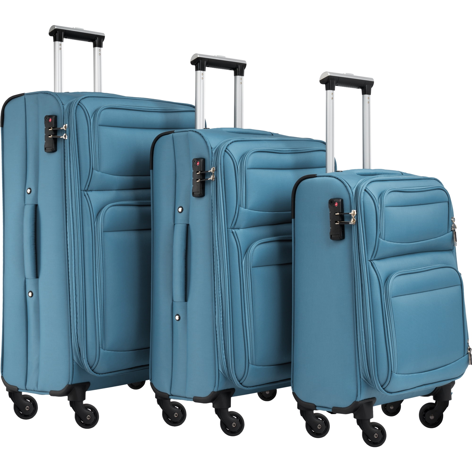 PAPROOS 3 Piece Softside Luggage Set, 22in 26in 30in 3 in 1 Oxford ...