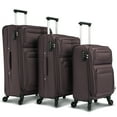 PAPROOS 3 Piece Softside Luggage Set, 22in 26in 30in 3 in 1 Oxford