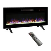 PAPROOS 36-Inch Electric Fireplace Recessed and Wall Mounted, Ultra-Thin Fireplace Heater, 1400W with Thermostat, 16 Flame Colors, Remote Control & Timer, Fireplace Inserts with Low Noise