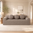 thumbnail image 1 of SESSLIFE 3 Seater Sofa Couch, Comfy Extra Deep Seat Cloud Couch with 3 Pillows and Side Pockets, Corduroy Low Profile Floor Sofa for Living Room, Compact No Assembly Couch, Camel, 1 of 8
