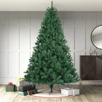 PAPROOS 8FT Christmas Trees, Artificial Christmas Tree with 1680 Super Lush Branch Tips, Xmas Tree with Sturdy Metal Base for Holiday Decor, Green
