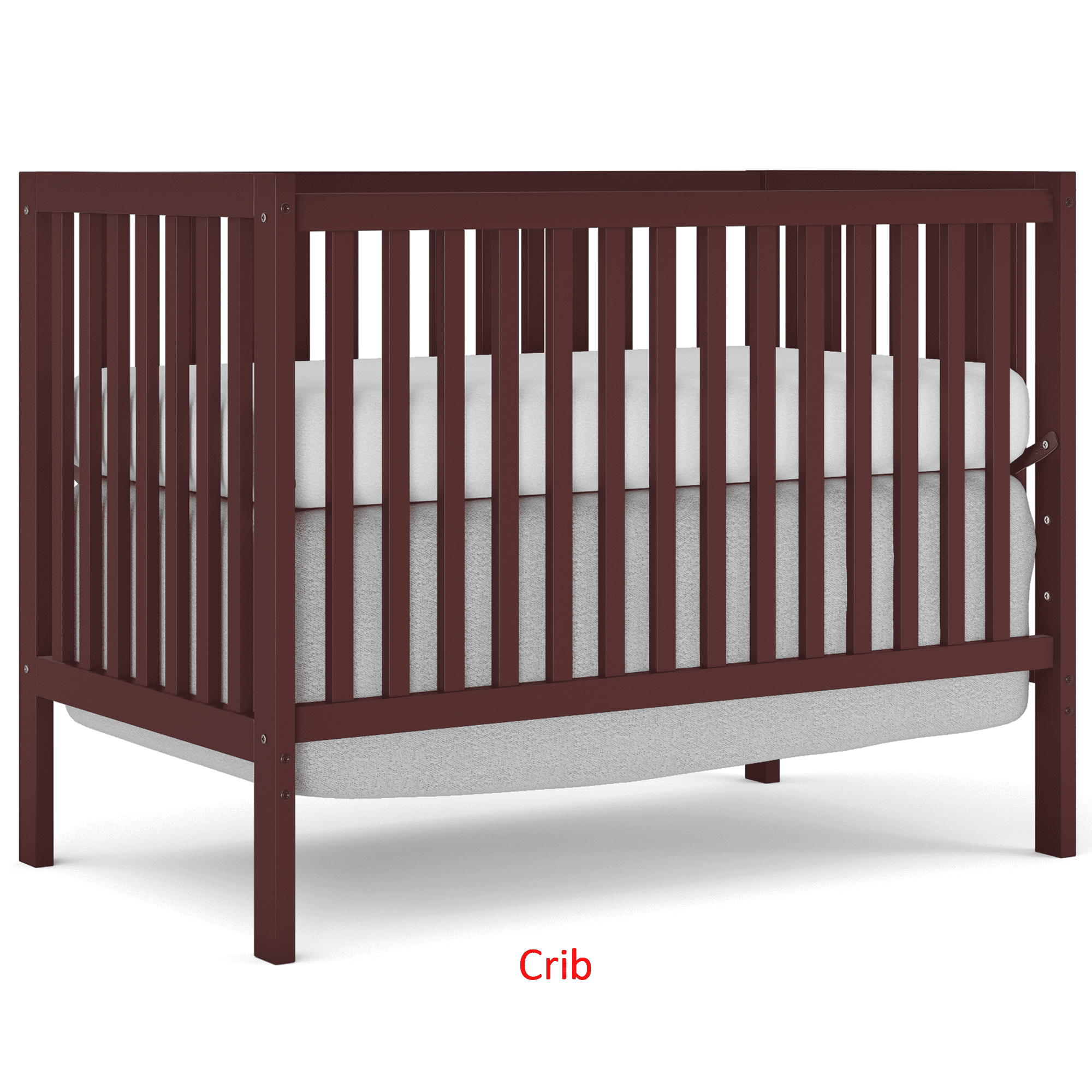PAPROOS Baby Crib, 5In1 Convertible Crib, Solid Pine Wood Safe Baby