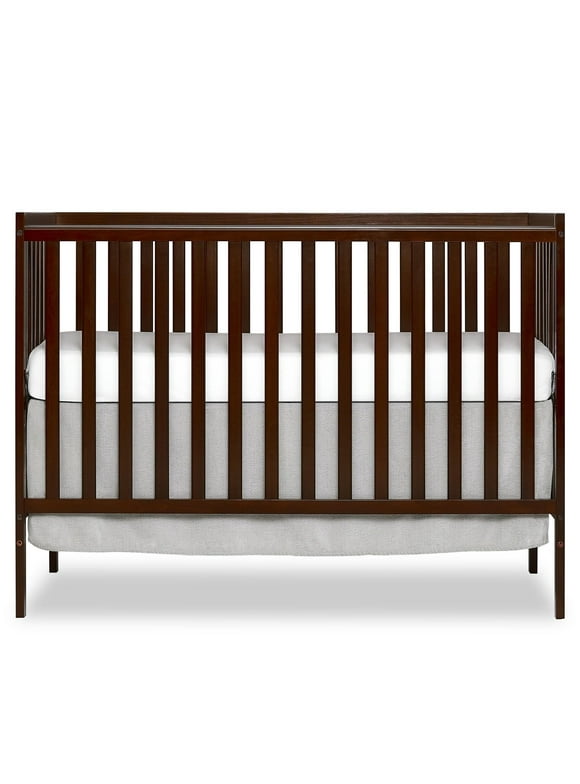 PAPROOS Cribs for Baby, New Upgraded Solid Pine Wood Baby Crib, Non-Toxic Finish, Nursery Furniture Toddler Crib, 5-in-1 Convertible Crib, Baby Bed, Baby Furniture, Espresso
