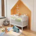PAPROOS Cribs for Baby, New Upgraded Solid Pine Wood Baby Crib, Non