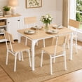 thumbnail image 1 of PAPROOS Dining Table Set for 4, Farmhouse Rectangle Wood Kitchen Table with 4 Wood Chairs, Dining Room Set for Breakfast Nook, Small Places, Restaurant, Natural, 1 of 8