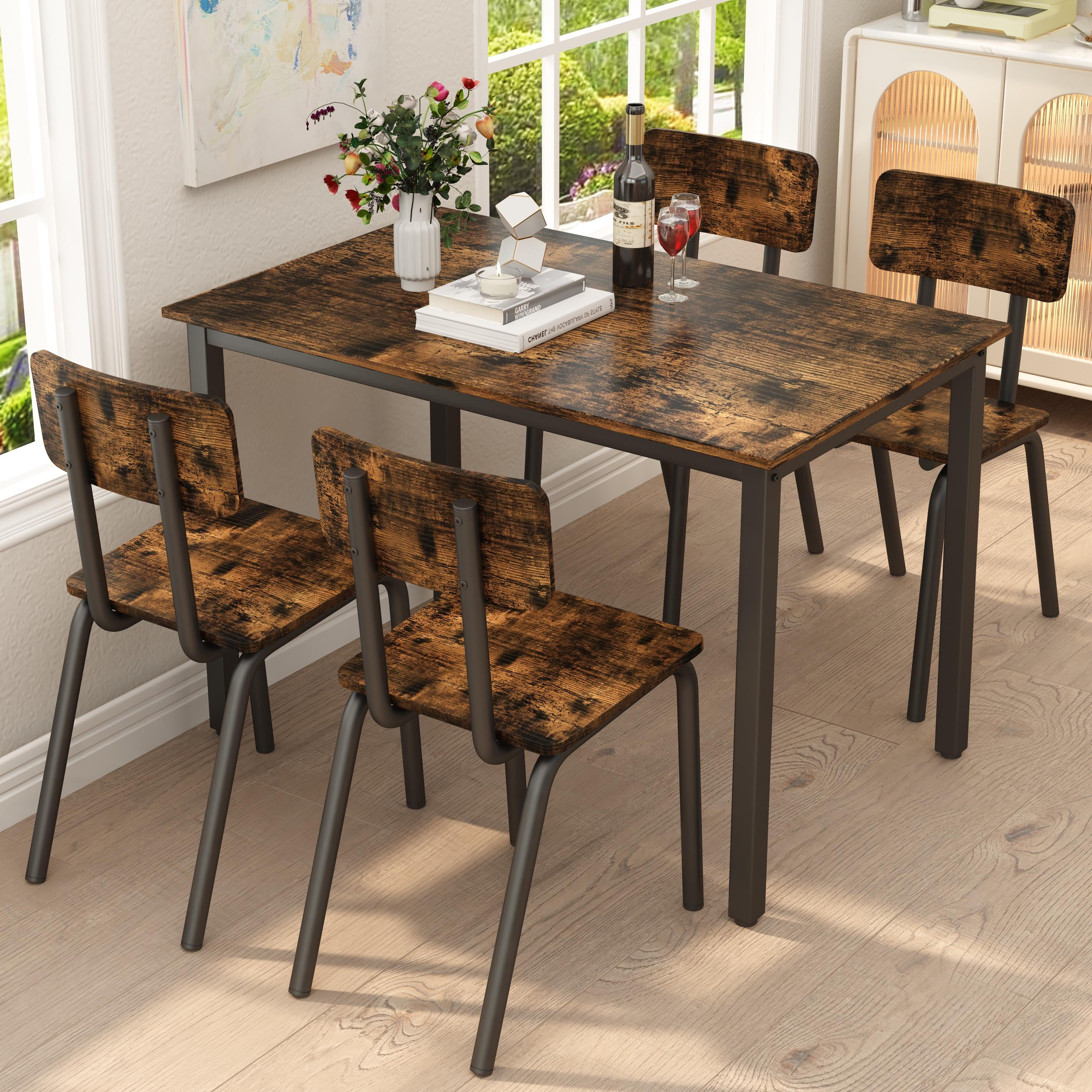 Free Shipping! PAPROOS Dining Table Set for 4, 5 Piece Dining Room Set ...