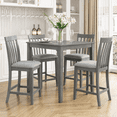 thumbnail image 1 of PAPROOS Counter Height Dining Table, Solid Wood Square Kitchen Table for Small Space, Modern Farmhouse Acacia Wooden Dining Table for Apartment, Gray(Table Only), 1 of 7