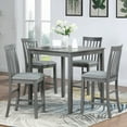 thumbnail image 1 of PAPROOS Solid Wood Dining Table, Counter Height Square Kitchen Table for Small Space, Farmhouse Acacia Wooden Dinner Table for 4, Gray(Only Table), 1 of 5