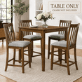 thumbnail image 1 of PAPROOS Counter Height Dining Table, Solid Wood Square Kitchen Table for Small Space, Modern Farmhouse Acacia Wooden Dining Table for Apartment, Walnut(Table Only), 1 of 8
