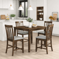 thumbnail image 1 of PAPROOS Solid Wood Dining Table, 30'' Height Square Kitchen Table for Small Space, Modern Farmhouse Acacia Wooden Dining Table for Apartment, Walnut(Table Only), 1 of 7