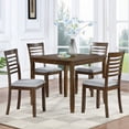 thumbnail image 1 of PAPROOS Solid Wood Dining Table, 30'' Height Square Kitchen Table for Small Space, Farmhouse Acacia Wooden Dinner Table for 4, Walnut(Only Table), 1 of 5