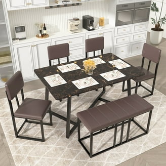 piece Dining Set, BTMWAY Faux Marble Table Top and Chairs