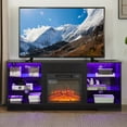 thumbnail image 1 of PAPROOS Fireplace TV Stand for 65 Inch TV, Farmhouse Entertainment Center with 18'' Fireplace, Electric Fireplace TV Stand with LED Light & Charging Station, TV Console for Living Room, Black, 1 of 8