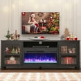 thumbnail image 1 of PAPROOS Fireplace TV Stand for 60" Inch TV, TV Console with 23" Electric Fireplace, Adjustable Flame Color, Entertainment Center Television Console Table for Living Room, Black, 1 of 9