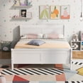 thumbnail image 1 of PAPROOS Full Size Bed Frame, Solid Wood Platform Bed with Strong Wooden Slats, Headboard and Footboard, Modern Full Bed Frame, No Box Spring Needed, White, 1 of 7
