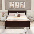 thumbnail image 1 of PAPROOS Full Size Bed Frame, Solid Wood Platform Bed with Strong Wooden Slats and Headboard, Modern Full Bed Frame, No Box Spring Needed, Espresso, 1 of 7