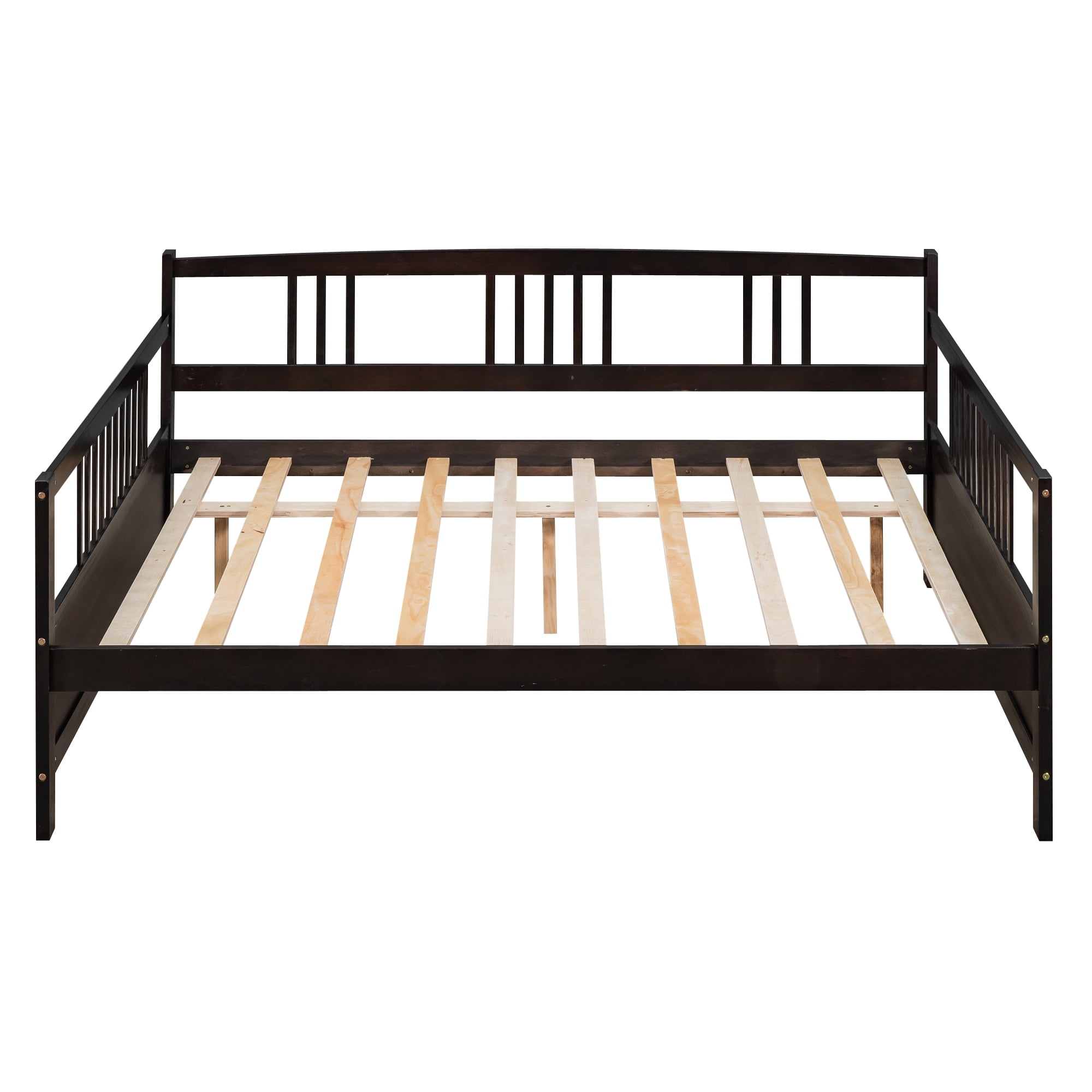 PAPROOS Full Size Wood Daybed, Heavy Duty Daybed Frame with Strong