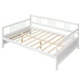 thumbnail image 1 of PAPROOS Full Size Wood Daybed, Solid Wood Daybed Frame with Strong Wooden Slats, Modern Furniture Sofa Bed Full Daybed, No Box Spring Needed, White, 1 of 11