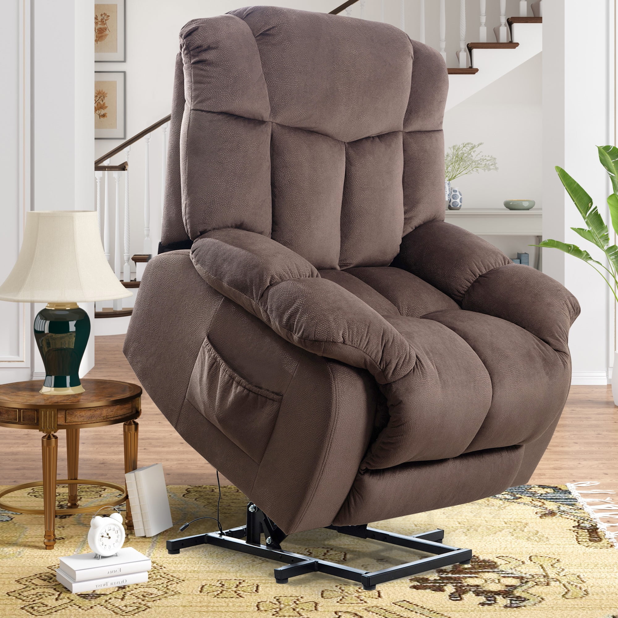 Three Pillow Single Motor PU Riser Recliner