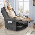 thumbnail image 1 of Power Lift Recliner Chair, PAPROOS Electric Lift Chair for Elderly with Remote Control and Infinite Position, Side Pocket, Modern Ergonomic Lounge Recliner Chair for Living Room Home Theater, Grey, 1 of 10