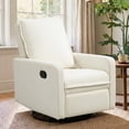 thumbnail image 1 of Paproos Swivel Rocker Recliner, Velvet 360°Swivel Rocking Recliner, Glider Rocking Chair for Nursery, Small Rocker Chair for Small Space, Manual Recliner for Adults for Home Theater, White, 1 of 10