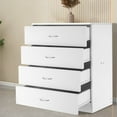 thumbnail image 1 of PAPROOS Modern White 4 Drawer Dresser, Chest of Drawers for Bedroom, Storage Cabinet Nightstand Dresser Organizer Unit with Handle for Living Room, Closet, Hallway, 1 of 9