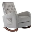 thumbnail image 1 of PAPROOS Nursery Chair for Baby Room, Comfortable High Back Rocking Chair for MOM and Baby, Velvet Upholstered Accent Armchair Fabric Padded Seat Lounge Glider Chair with Side Pocket, Gray, 1 of 10