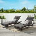 thumbnail image 1 of PAPROOS Outdoor Chaise Lounge Chair Set of 2, Wicker Outdoor Lounger Recliner with Cushions and 5-Level Adjustment Backrest, Modern Patio Lounge Chair for Poolside, Garden, Dark Grey, 1 of 9