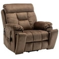 thumbnail image 1 of PAPROOS Oversized Electric Massage Lift Chair, Large Power Lift Recliner with Heat Therapy, Fabric Reclining Sofa with Remote, Hidden Cup Holder and Side Pocket for Elderly Seniors, Antique Brown, 1 of 12