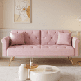 thumbnail image 1 of PAPROOS Pink Sofa Sleeper Couch, Loveseat Sofa with Pillows, Comfy Upholstered Deep Seat Sofa for Bedroom,Living Room,Apartment,Office,Dorm, 1 of 6
