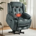 thumbnail image 1 of PAPROOS Recliner Chair, Electric Power Lift Recliner with Heat Therapy and Massage Function, Large Size Lift Chair with Remote and Side Pocket, Oversized Power Reclining Sofa, Gray Blue, 1 of 7