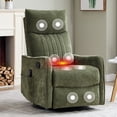 thumbnail image 1 of PAPROOS Swivel Rocker Recliner, Fabric 360°Swivel Rocking Chair with Massage and Heat, Glider Rocking Recliner for Nursery, Small Rocker Chair Manual Recliner for Home Theater Living Room, Green, 1 of 8