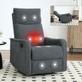 thumbnail image 1 of PAPROOS Rocker Recliner with Heat and Massage, 360°Swivel Rocker Recliner Chair, Small Rocking Recliner for Small Spaces, Home Theater Recliner with 2 Side Pockets, Nursery Glider Chair, Dark Gray, 1 of 9