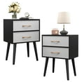 thumbnail image 1 of HSUNNS Nightstands Set of 2, Night Stands for Bedroom Set of 2 with 2 Cloth Drawers and Metal Legs, Night Stands on sale or Clearance for Living Room, Black, 1 of 9
